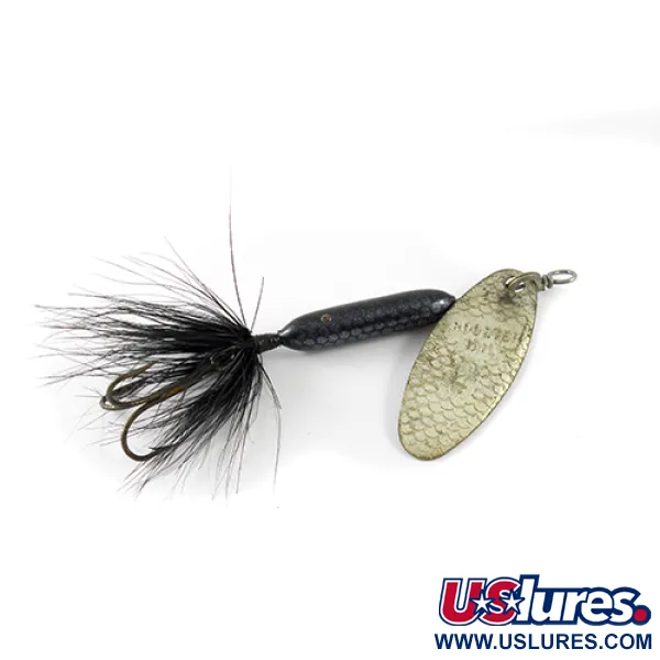 Vintage  Yakima Bait Worden’s Original Rooster Tail 4, 1/4oz Silver / Black spinning lure #1398