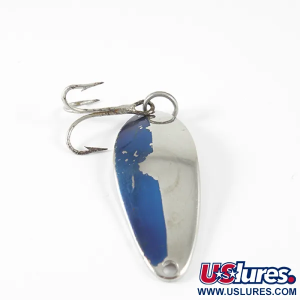 Vintage  Seneca Little Cleo, 1/4oz Nickel / Blue fishing spoon #1410