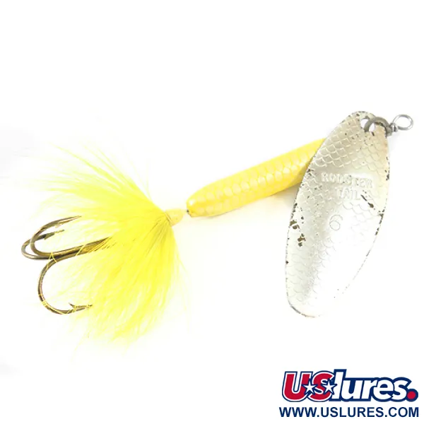 Vintage  Yakima Bait Worden’s Original Rooster Tail 6, 1/2oz Yellow / Nickel spinning lure #1419