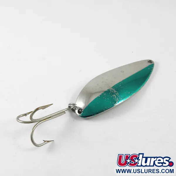 Vintage Seneca Little Cleo (Hula Girl), 3/4oz Nickel / Green fishing spoon #1420