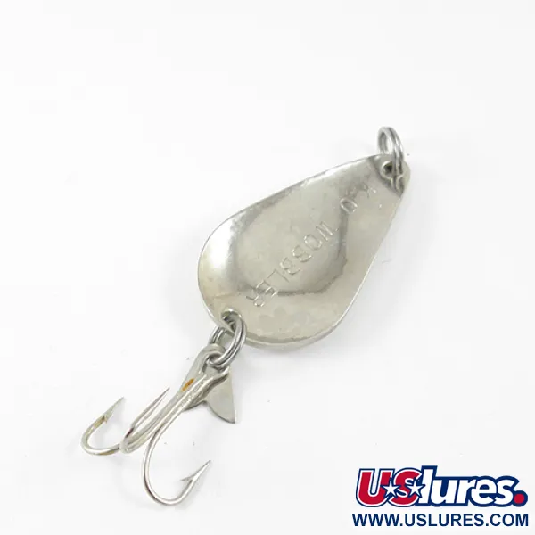 Vintage  Acme K.O. Wobbler, 1/2oz Nickel / Fluorescent Green fishing spoon #1422