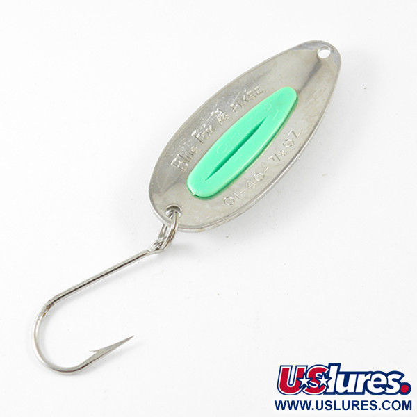 Vintage    Blue Fox Pixee , 3/4oz Nickel / Green fishing spoon #1424