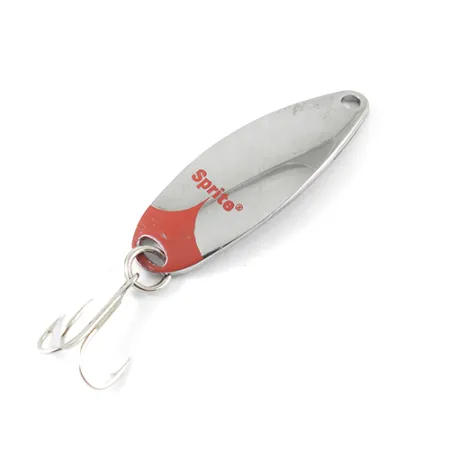 Vintage Johnson Sprite, 1/4oz Nickel / Red fishing spoon #1425