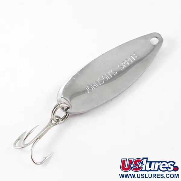 Vintage   Johnson Sprite, 1/4oz Nickel / Red fishing spoon #1425