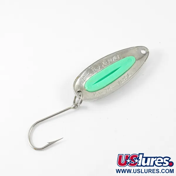 Vintage   Blue Fox Pixee , 1/2oz Nickel / Green fishing spoon #1429