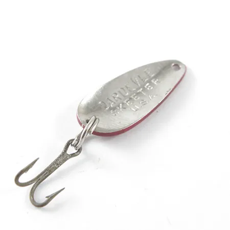 Vintage Eppinger Dardevle Skeeter, 1/16oz Red / White / Nickel fishing spoon #1440