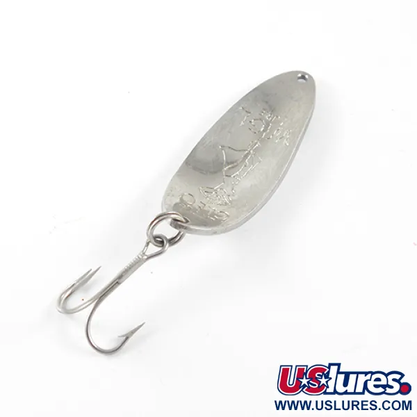 Vintage  Seneca Little Cleo (Hula Girl), 1/3oz Nickel / White fishing spoon #1441