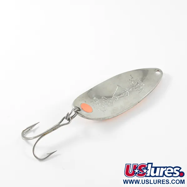 Vintage  Seneca Little Cleo (Hula Girl), 1/2oz Nickel / Orange fishing spoon #1442