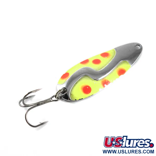 Vintage Kushner Kush Spoon, 1/3oz Yellow / Red / Nickel fishing spoon #1443