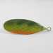 Vintage   Weedless Johnson Silver Minnow, 3/16oz Green / Orange / Silver fishing spoon #1451