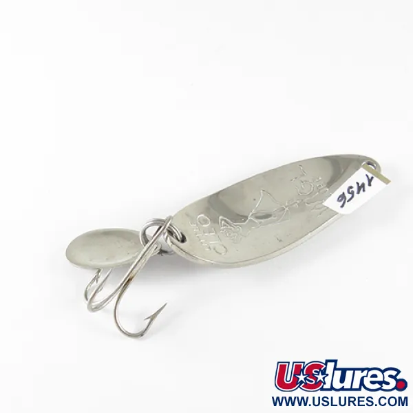 Vintage  Seneca Little Cleo (Hula Girl), 1/2oz Nickel / Blue / purple fishing spoon #1456