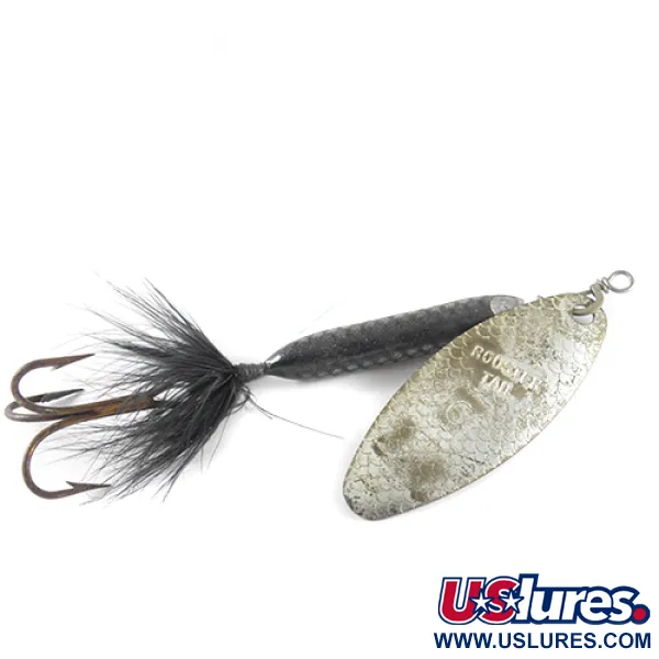 Vintage  Yakima Bait Worden’s Original Rooster Tail 6, 1/2oz Black / Silver spinning lure #1461