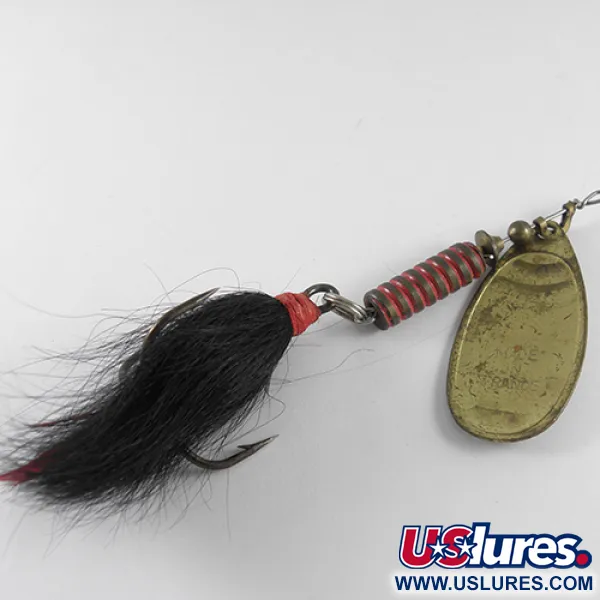 Vintage   Mepps Aglia 5 Dressed, 1/2oz Brass spinning lure #1462