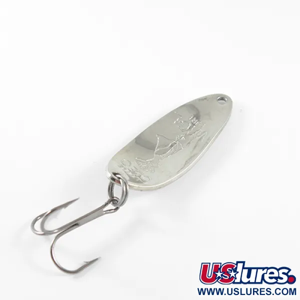 Vintage  Seneca Little Cleo (Hula Girl), 1/3oz Nickel / Green fishing spoon #1467