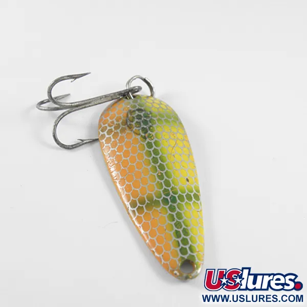 Vintage  Eppinger DARDEVLE Imp, 2/5oz Green / Yellow / Nickel fishing spoon #1470
