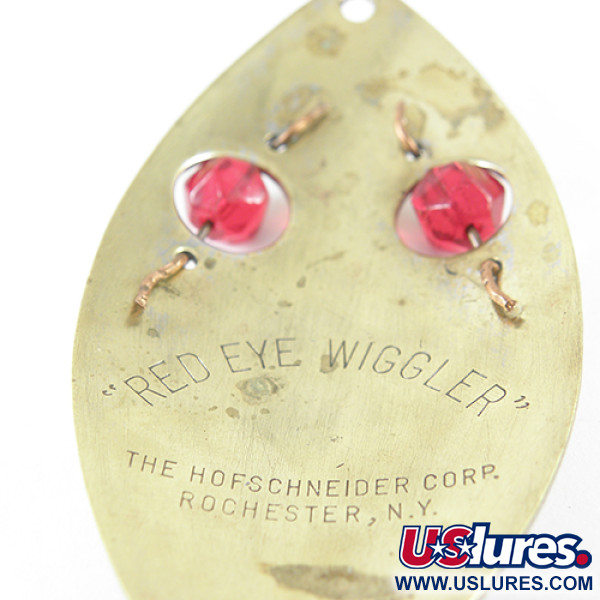 Vintage  Hofschneider Red Eye Wiggler​ , 3/4oz Brass fishing spoon #1481