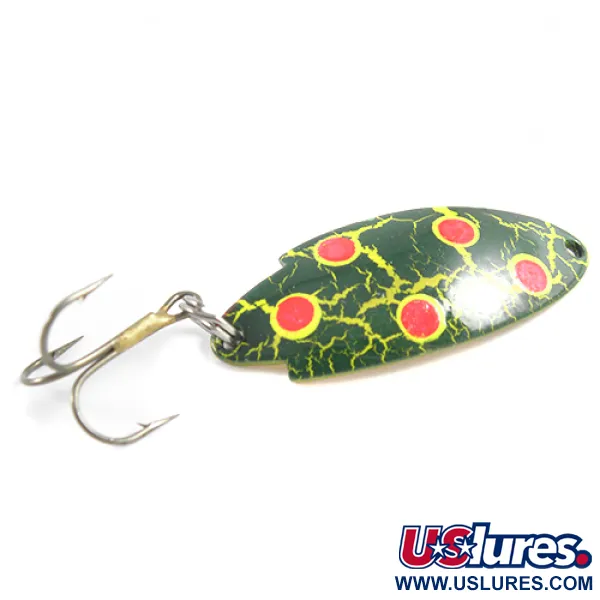 Vintage   Thomas Buoyant, 3/16oz Green / Red / Yellow(Frog) fishing spoon #1492