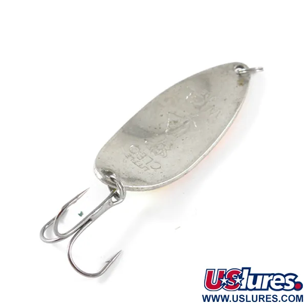 Vintage  Seneca Little Cleo (Hula Girl), 1/2oz Fire tiger / Nickel fishing spoon #1493