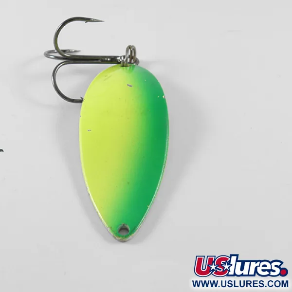 Vintage  Seneca Little Cleo (Hula Girl), 3/4oz Fluorescent Green / Yellow fishing spoon #1494