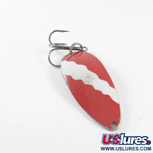 Vintage  Seneca Little Cleo (Hula Girl), 1/2oz Red / White / Nickel fishing spoon #1496