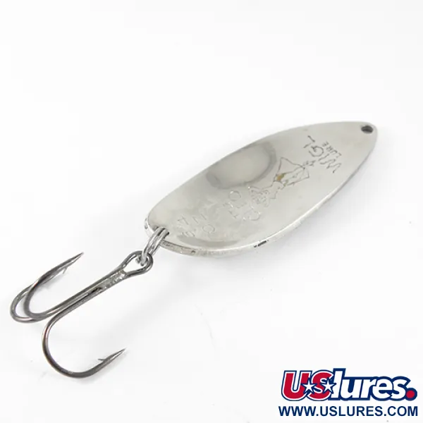 Vintage Seneca Little Cleo (Hula Girl), 3/4oz Nickel / Blue fishing spoon #1499