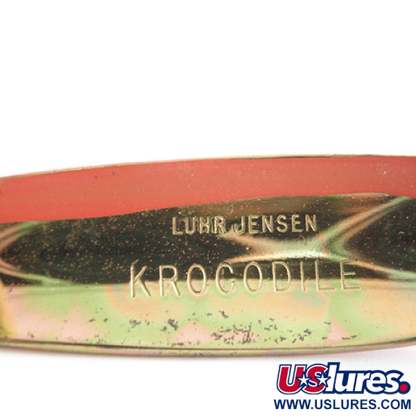  Luhr Jensen Krocodile , 1oz Red / Black / Rainbow Golden fishing spoon #1508