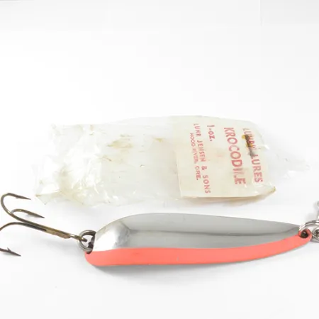 Luhr Jensen Krocodile , 1oz Nickel / Red fishing spoon #1509