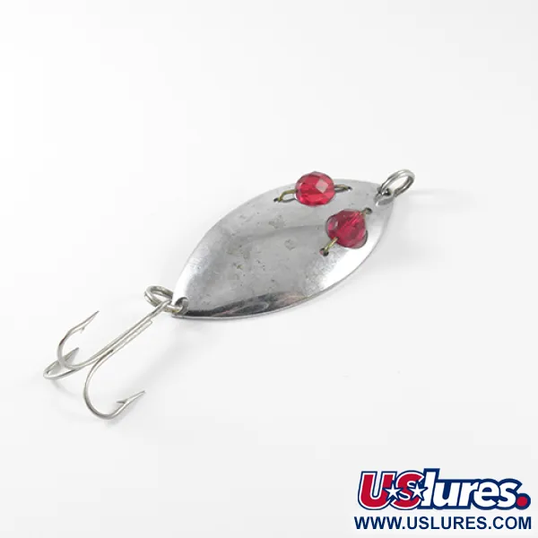 Vintage  Hofschneider Red Eye junior, 2/5oz Nickel / Red Eyes fishing spoon #1513