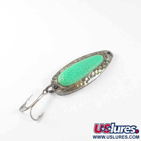 Vintage   Blue Fox Pixee , 1/2oz Silver / Green fishing spoon #1520