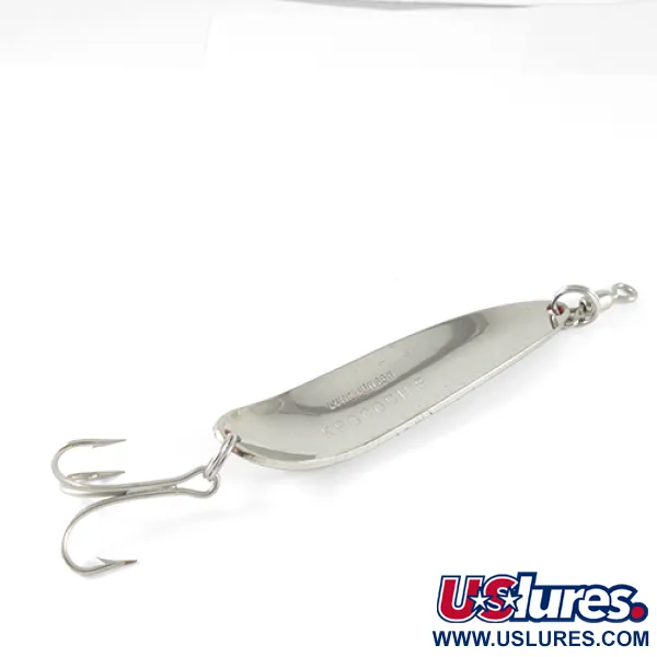 Luhr Jensen Krocodile, 1oz Hammered Nickel / Orange fishing spoon #1531