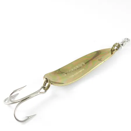 Luhr Jensen Krocodile, 1oz Hammered Gold / Orange fishing spoon #1532