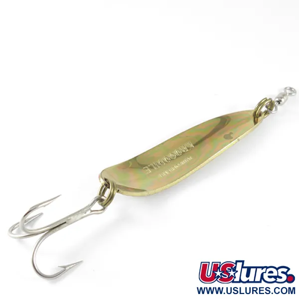 Luhr Jensen Krocodile, 1oz Hammered Gold / Orange fishing spoon #1532