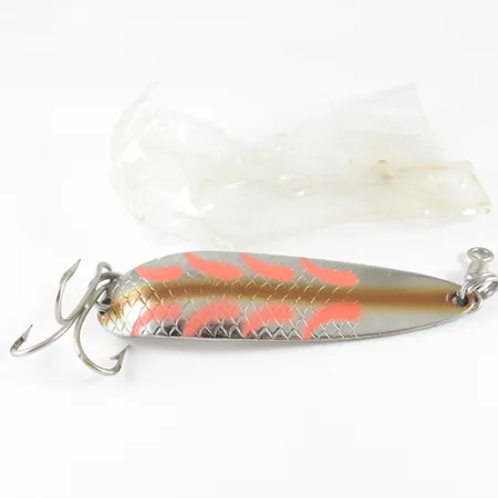 Luhr Jensen Krocodile, 1oz Nickel / Red fishing spoon #1533