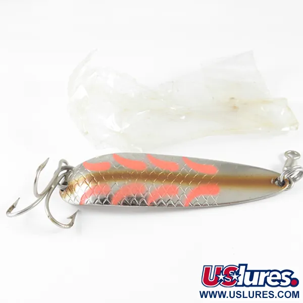  Luhr Jensen Krocodile, 1oz Nickel / Red fishing spoon #1533