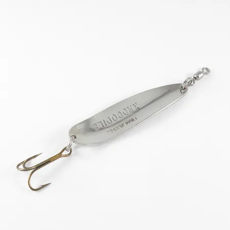 Luhr Jensen Krocodile, 1/2oz Hammered Nickel / Red fishing spoon #1537