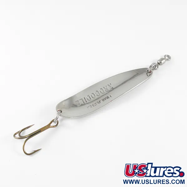 Luhr Jensen Krocodile, 1/2oz Hammered Nickel / Red fishing spoon #1537