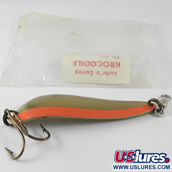  Luhr Jensen Krocodile, 1oz Orange / Gold fishing spoon #1563