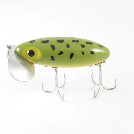 Vintage Fred Arbogast Jitterbug , 1/3oz Frog (Green) fishing lure #1564