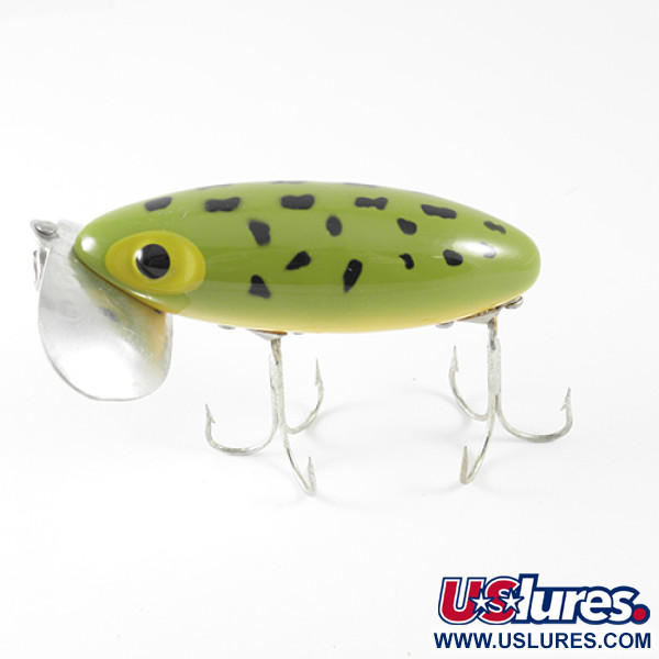 Vintage   Fred Arbogast Jitterbug , 1/3oz Frog (Green) fishing lure #1564