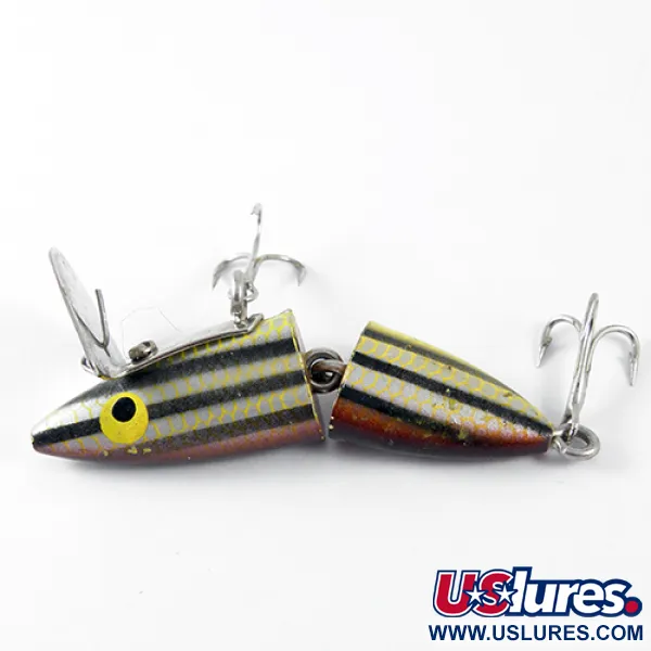 Vintage Rockland Super Rocky, 3/16oz Black / Brown / Yellow fishing lure #1568