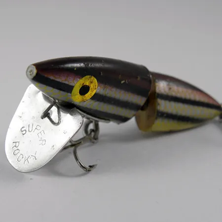 Vintage Rockland Super Rocky, 3/16oz Black / Brown / Yellow fishing lure #1568