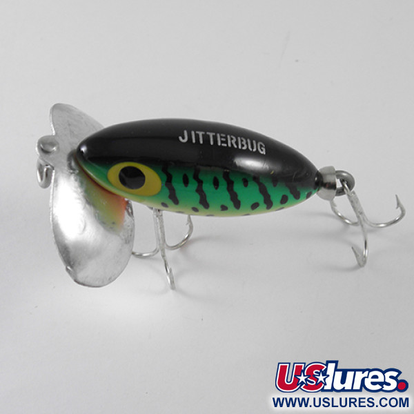 Vintage   Fred Arbogast Jitterbug, 1/4oz Fire Tiger fishing lure #1570