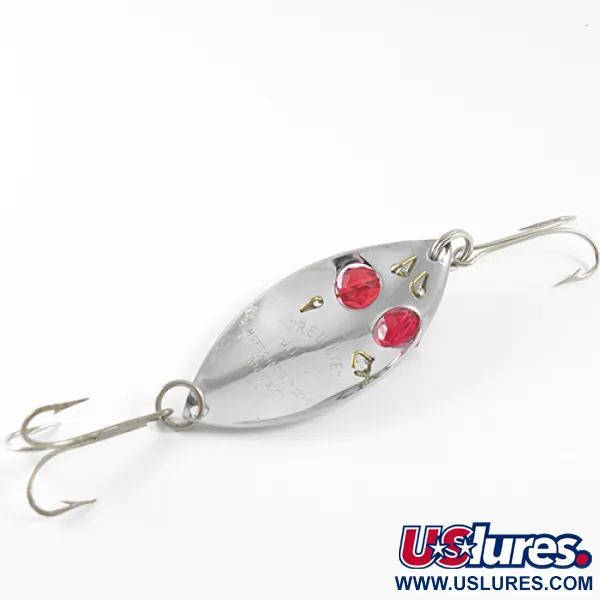 Vintage Hofschneider Red Eye junior, 1/2oz Nickel / Red Eyes fishing spoon #1572