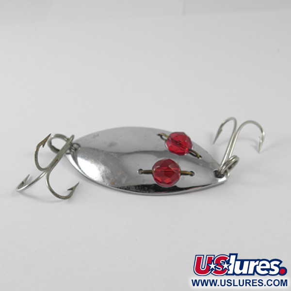 Vintage  Hofschneider Red Eye junior, 1/2oz Nickel / Red Eyes fishing spoon #1572