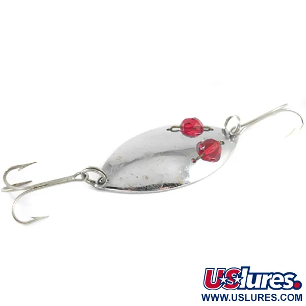 Vintage Hofschneider Red Eye junior, 1/2oz Nickel / Red Eyes fishing spoon #1572