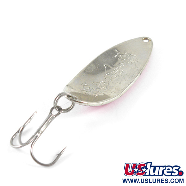 Vintage  Seneca Little Cleo (Hula Girl), 1/2oz Nickel / Pink fishing spoon #1579