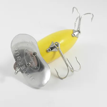 Vintage Fred Arbogast Jitterbug , 1/2oz Yellow fishing lure #1582