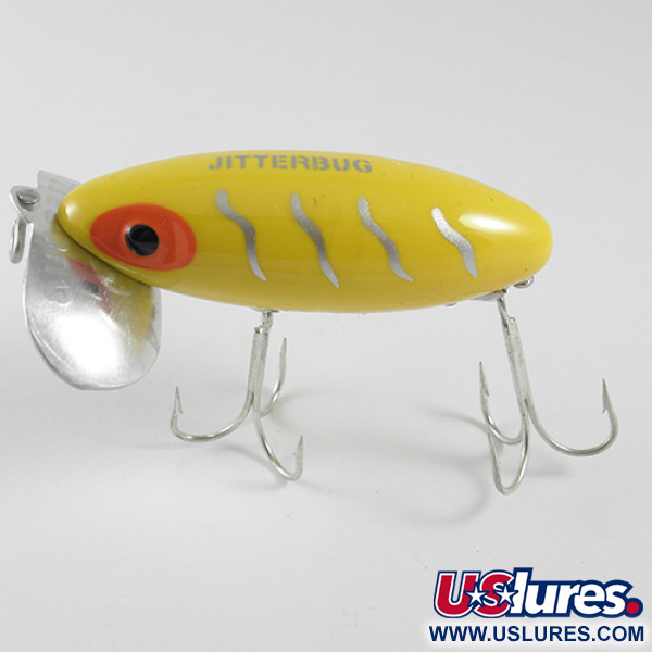 Vintage   Fred Arbogast Jitterbug , 1/2oz Yellow fishing lure #1582