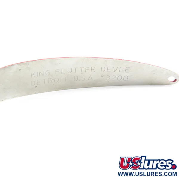 Vintage  Eppinger King Flutter Devle 3200, 1/3oz Fluorescent Orange / Nickel fishing spoon #1590