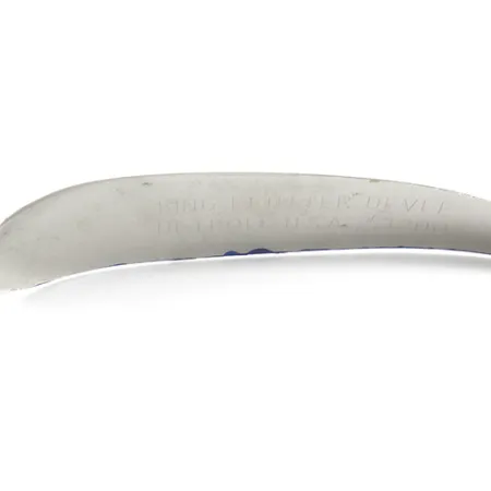 Vintage Eppinger King Flutter Devle 3200, 1/3oz Nickel / Blue fishing spoon #1592